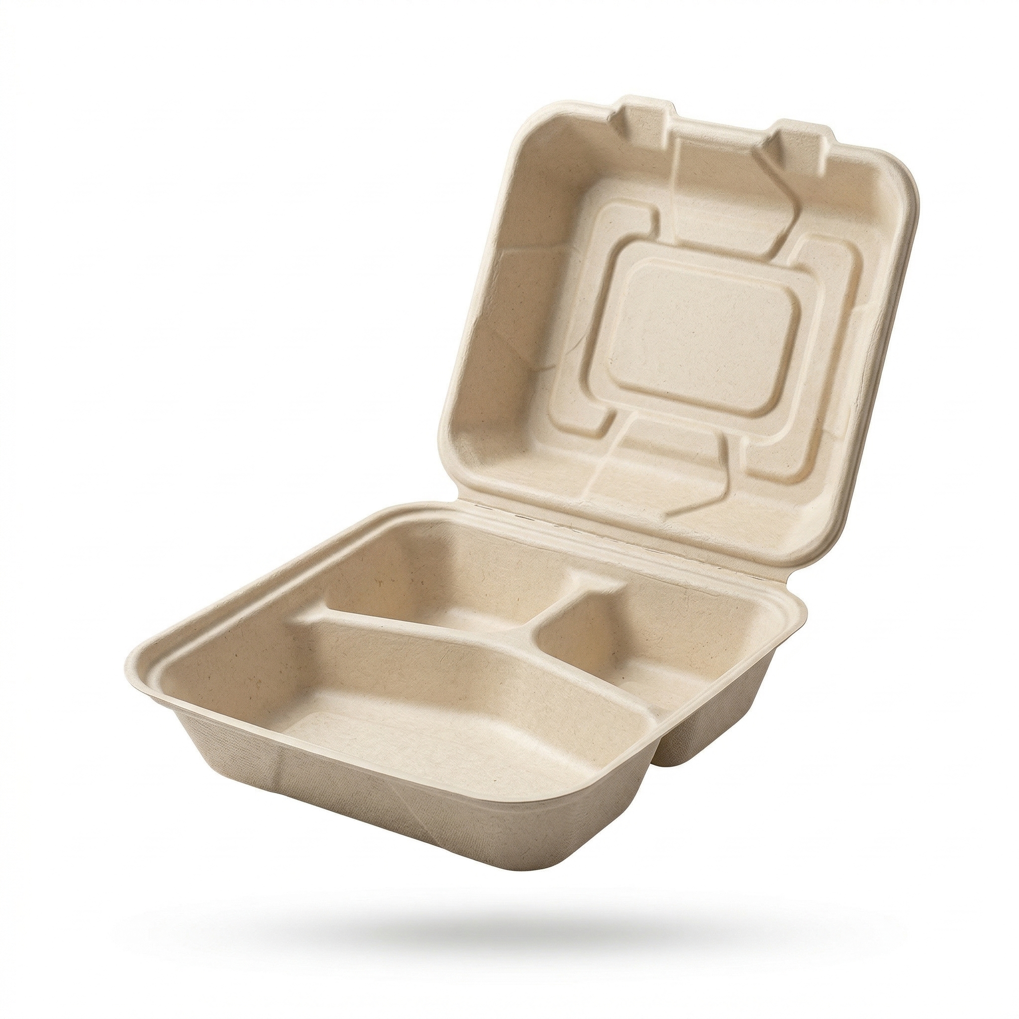 9x9 inch 3-Compartment Clamshell
